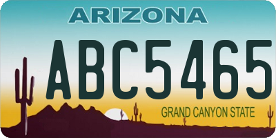 AZ license plate ABC5465