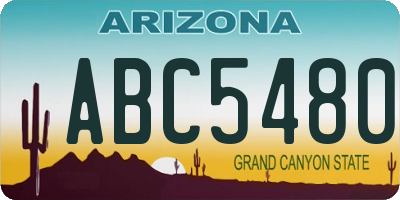 AZ license plate ABC5480