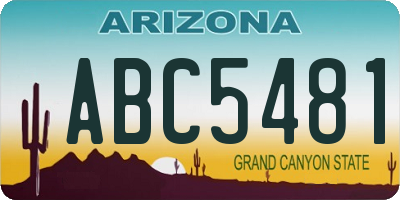 AZ license plate ABC5481