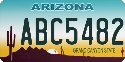 AZ license plate ABC5482