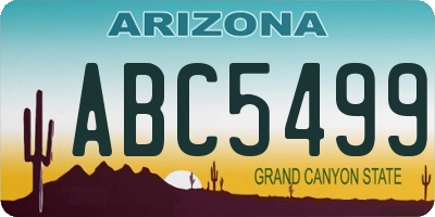 AZ license plate ABC5499