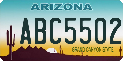 AZ license plate ABC5502
