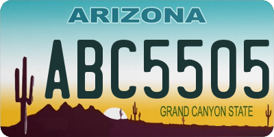 AZ license plate ABC5505