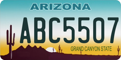 AZ license plate ABC5507