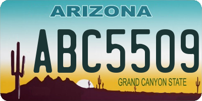 AZ license plate ABC5509