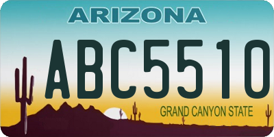 AZ license plate ABC5510