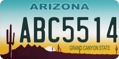 AZ license plate ABC5514