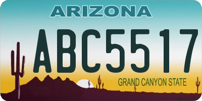 AZ license plate ABC5517