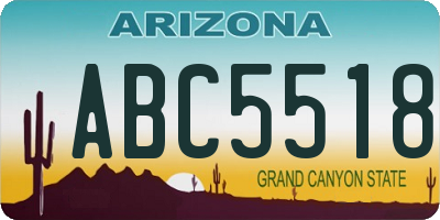 AZ license plate ABC5518