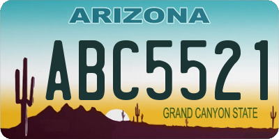 AZ license plate ABC5521