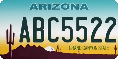 AZ license plate ABC5522