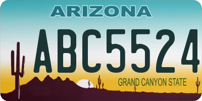 AZ license plate ABC5524