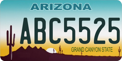 AZ license plate ABC5525