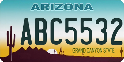 AZ license plate ABC5532
