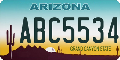 AZ license plate ABC5534
