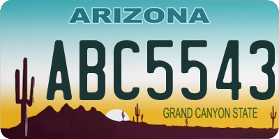 AZ license plate ABC5543