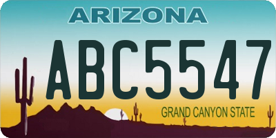 AZ license plate ABC5547