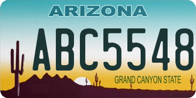 AZ license plate ABC5548
