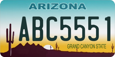 AZ license plate ABC5551