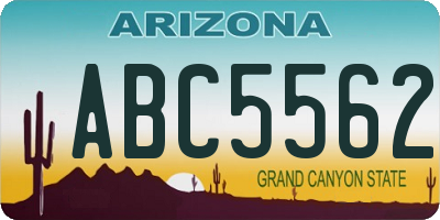 AZ license plate ABC5562