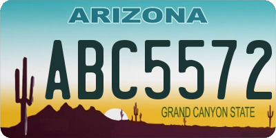AZ license plate ABC5572