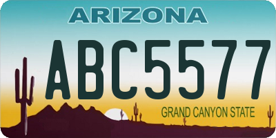 AZ license plate ABC5577
