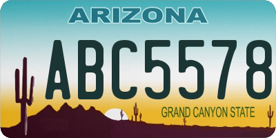 AZ license plate ABC5578