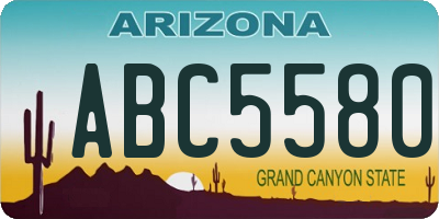 AZ license plate ABC5580