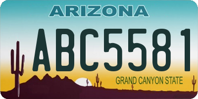 AZ license plate ABC5581