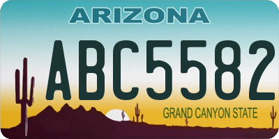 AZ license plate ABC5582