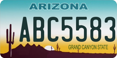 AZ license plate ABC5583