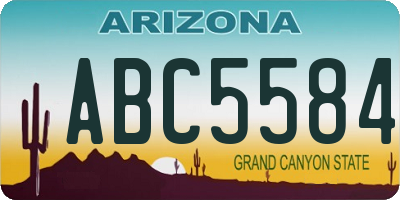 AZ license plate ABC5584
