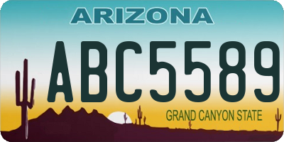 AZ license plate ABC5589