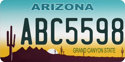 AZ license plate ABC5598