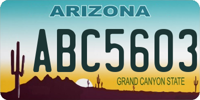 AZ license plate ABC5603