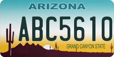 AZ license plate ABC5610