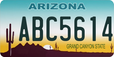 AZ license plate ABC5614