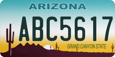 AZ license plate ABC5617