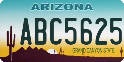 AZ license plate ABC5625