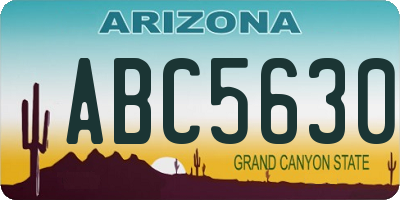 AZ license plate ABC5630