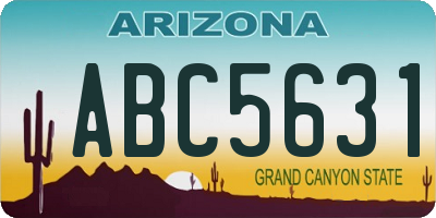 AZ license plate ABC5631