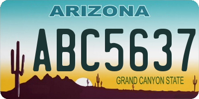 AZ license plate ABC5637