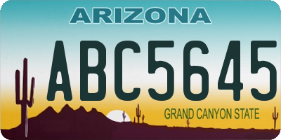 AZ license plate ABC5645