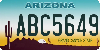AZ license plate ABC5649