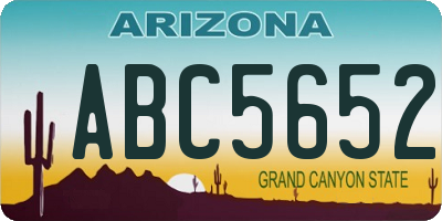 AZ license plate ABC5652