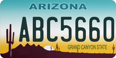 AZ license plate ABC5660