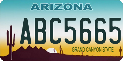 AZ license plate ABC5665