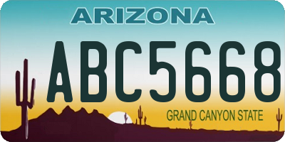 AZ license plate ABC5668