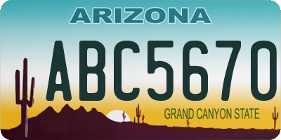 AZ license plate ABC5670