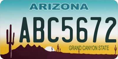 AZ license plate ABC5672